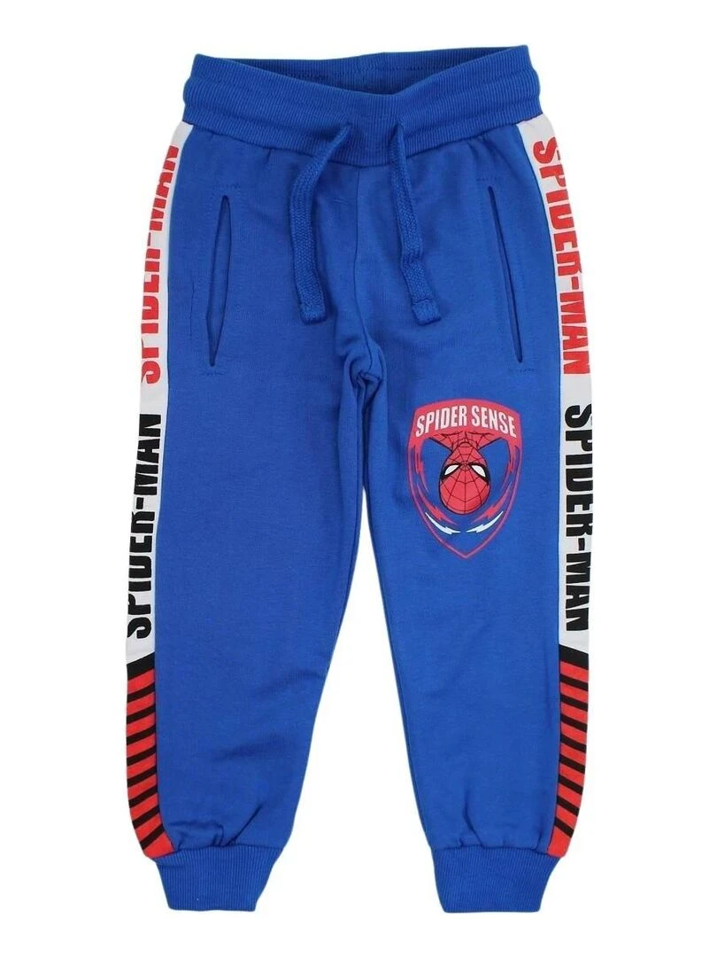 Disney Pantalon De Jogging garçon imprimé Spiderman en coton Bleu