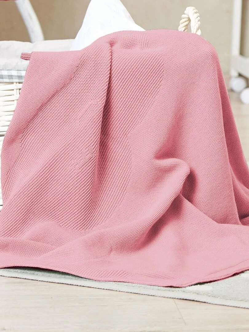 Couverture bébé nuage en coton 70 x 100 cm   Rose foncé