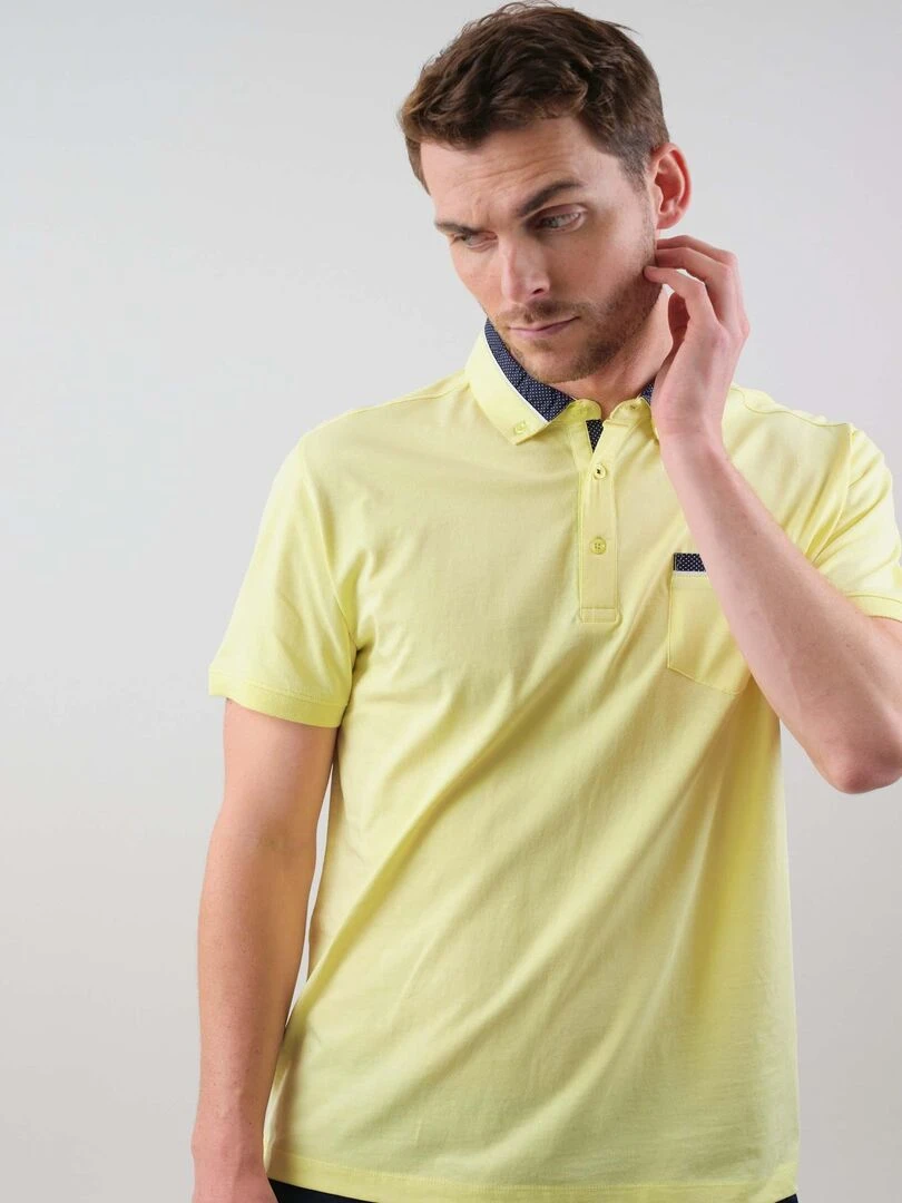 Polo uni pour homme 'Deeluxe'   Jaune clair