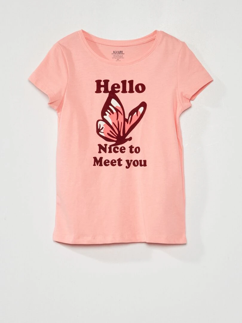 T shirt à manches courtes Rose