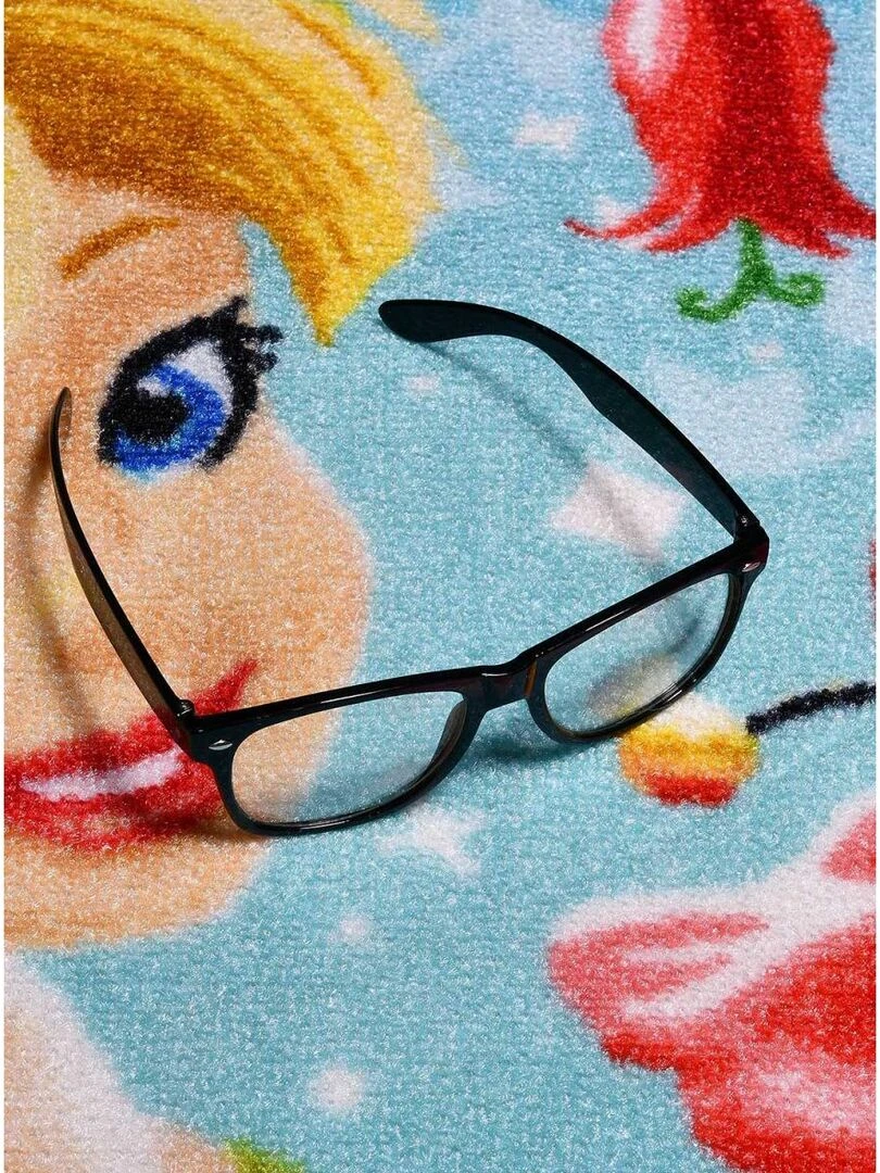 Tapis enfant FAIRIES TINKERBELL Bleu 50x80 Lavable 30° Bleu