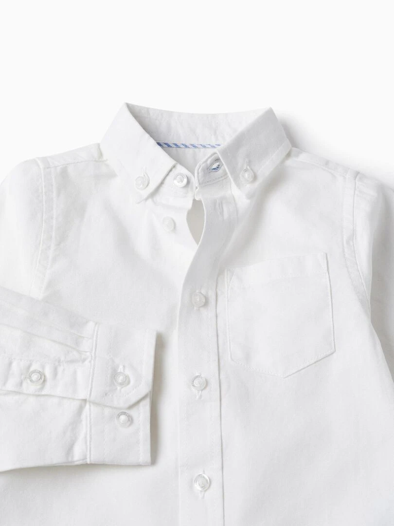 Chemise Classique en Coton pour Bébé Garçon manches longues ALPINE LUXURY   Blanc