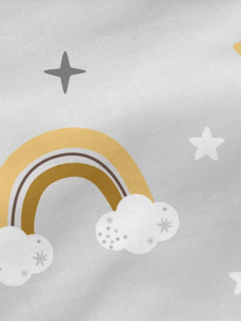 Drap housse Sleepy sloth Lit Bébé "Happyfriday"   Blanc