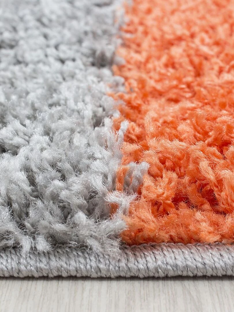 Tapis shaggy CARRÉ A OEKO TEX® Orange
