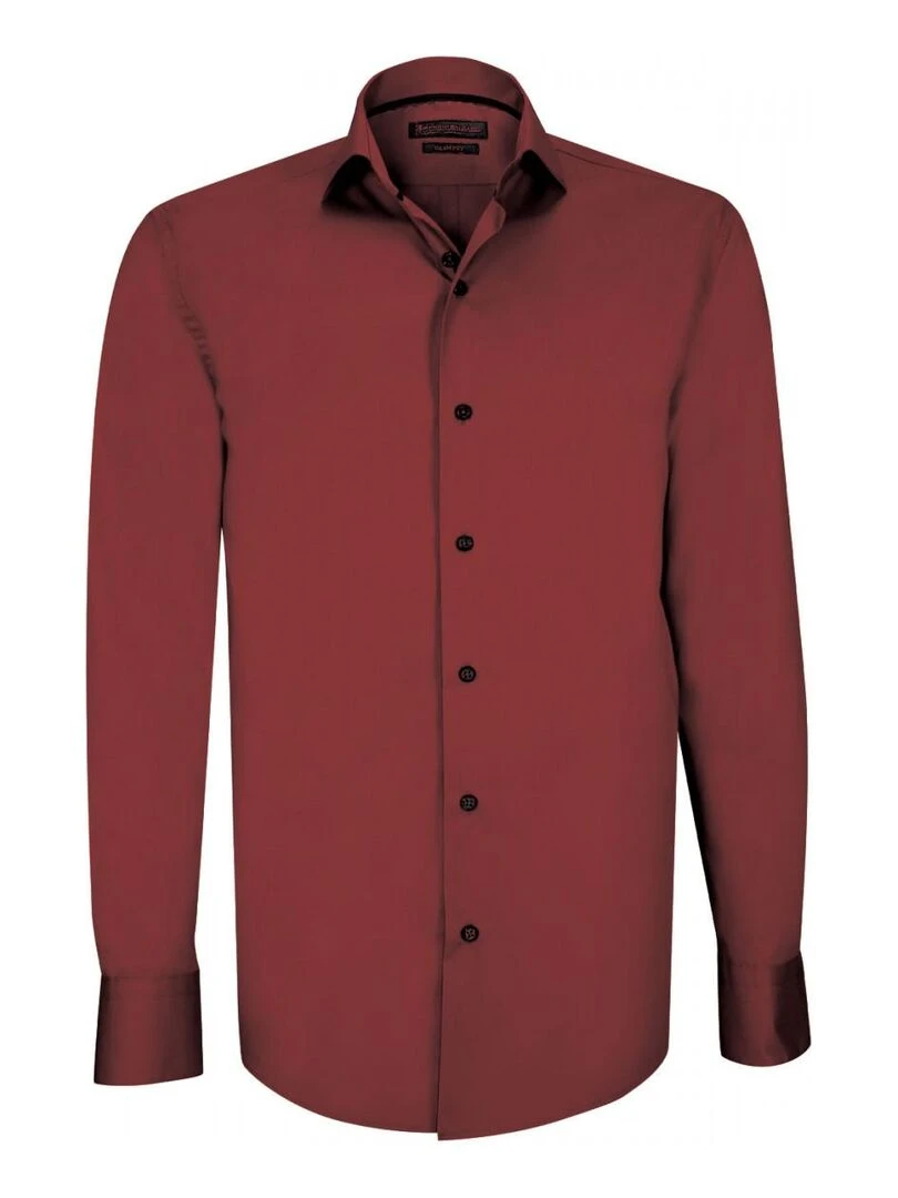 Chemise en popeline GIACOMO Bordeaux