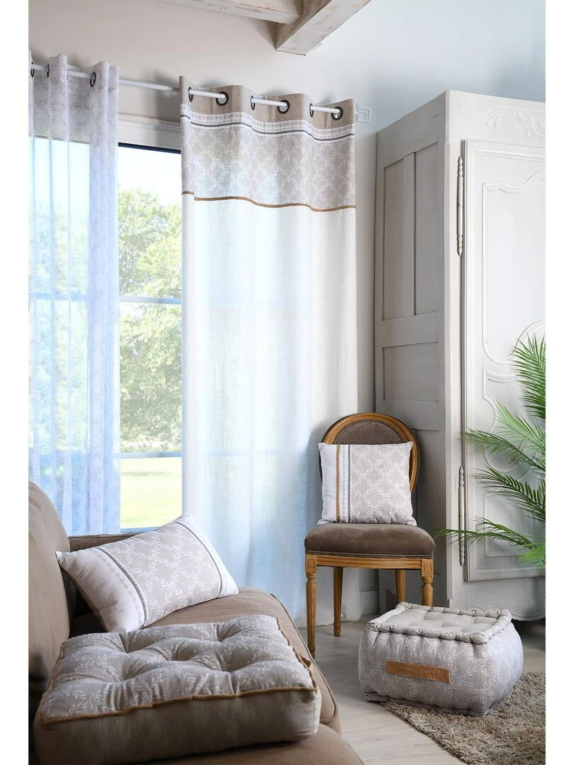 Rideau tamisant à l'esprit naturel   Beige