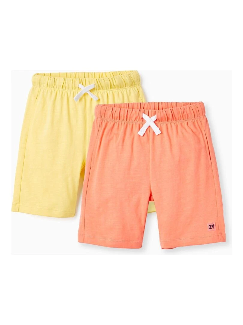 2 Shorts en Jersey de Coton pour Garçon EXPLORING AUSTRALIA Rose