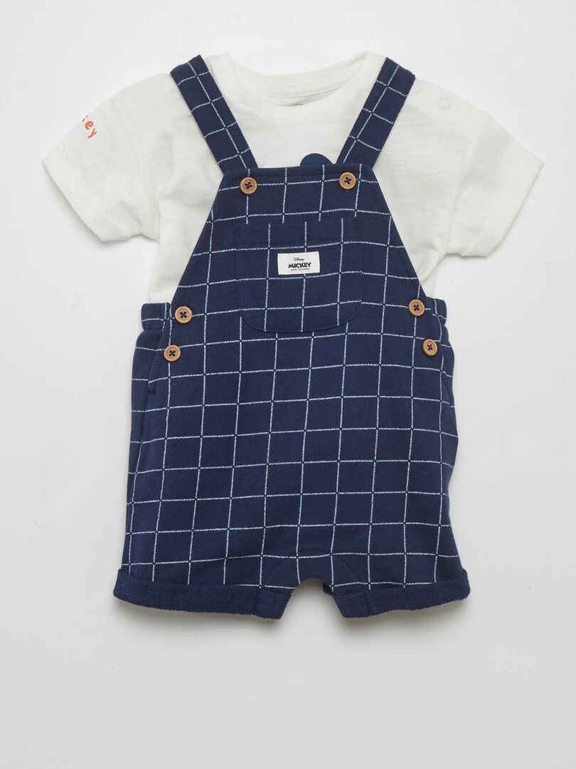 Ensemble salopette + t shirt 'Disney' 2 pièces Bleu