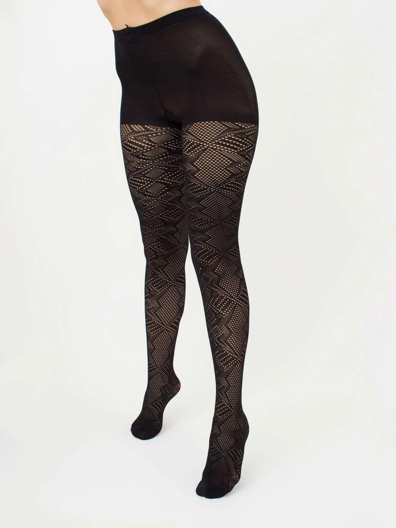 Giulia Rete Light Tissue 80den collants à motif géométrique Noir M Noir
