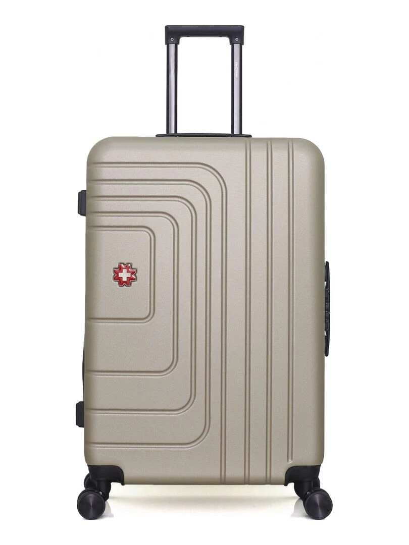 SWISS KOPPER VALISE GRAND FORMAT ABS RÜTI 4 ROUES 75 CM Beige