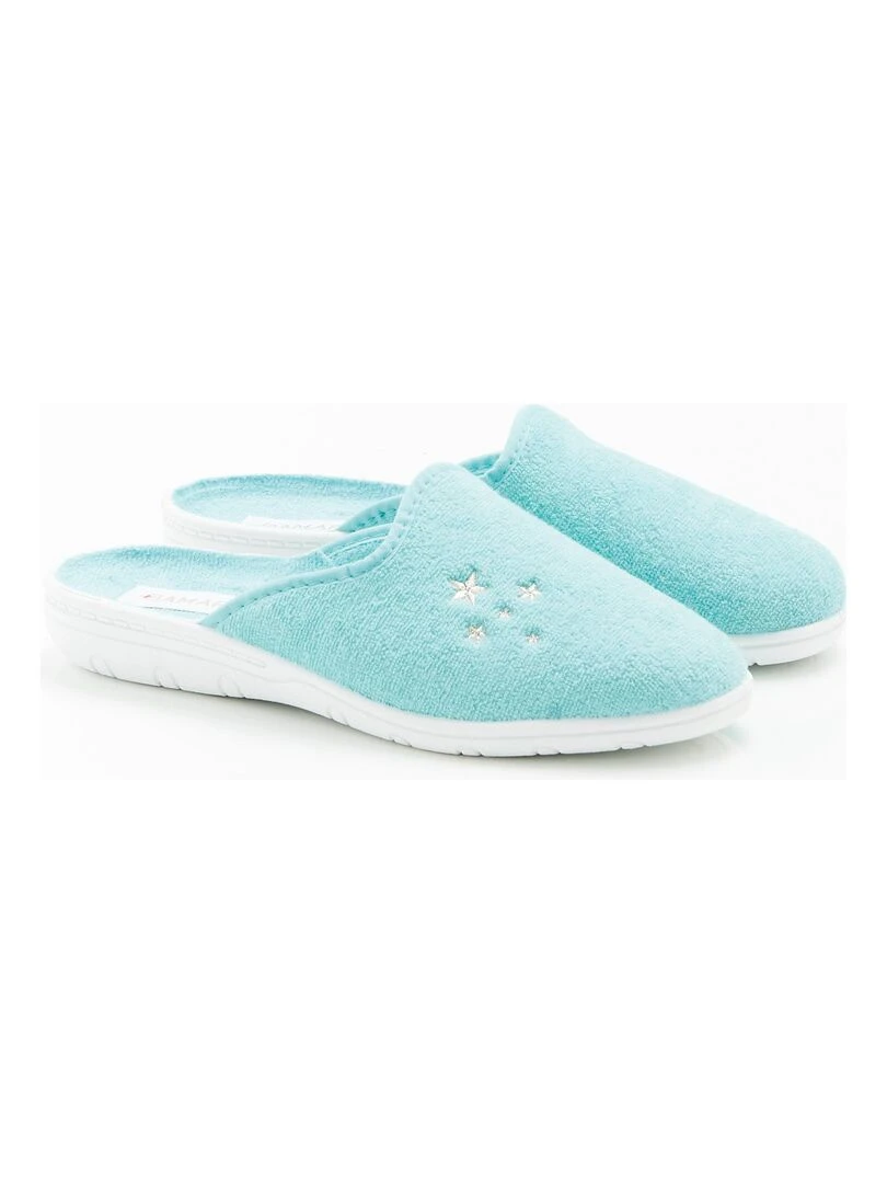 Mules en éponge Damart Bleu clair