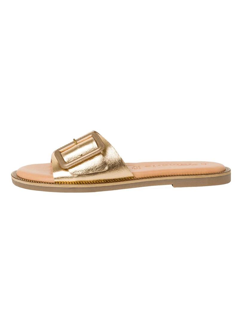 Sandale Plate Cuir Tamaris Gris clair