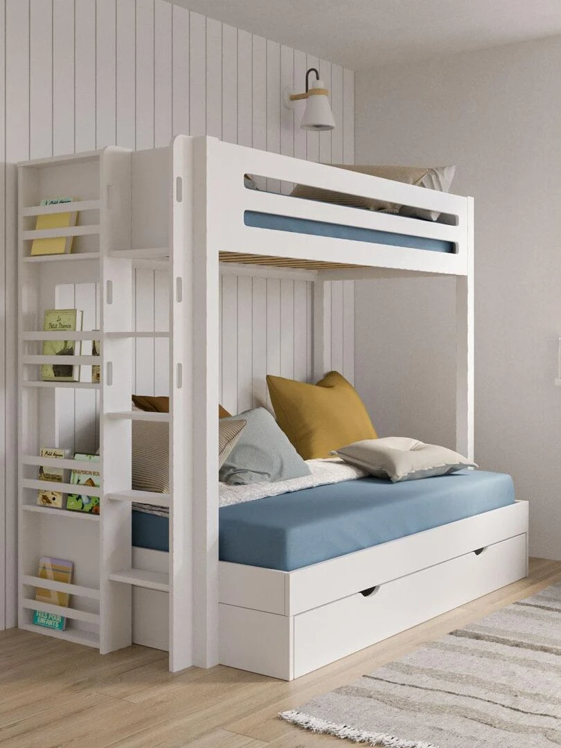 Lit superposé 4 places Isa   AKITEN RETAIL   Blanc Blanc