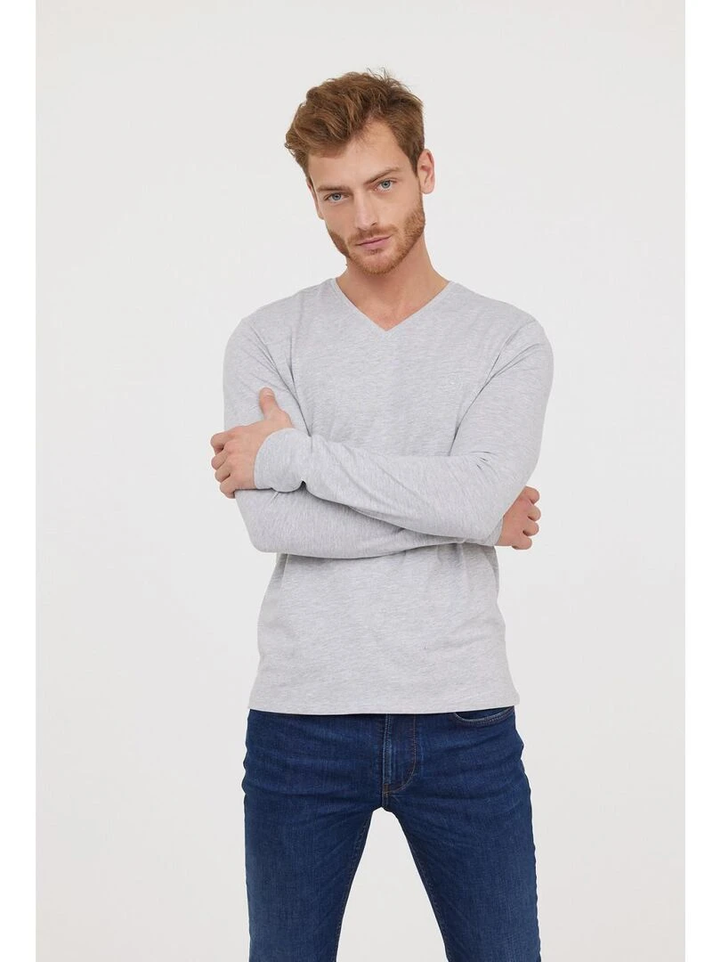 Lee Cooper T Shirt manches longues coton regular AJESSY Bleu