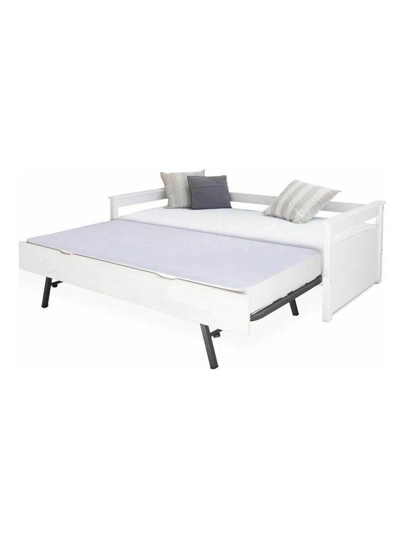 Pack lit gigogne avec 2 matelas Izao AKITEN RETAIL Blanc Blanc
