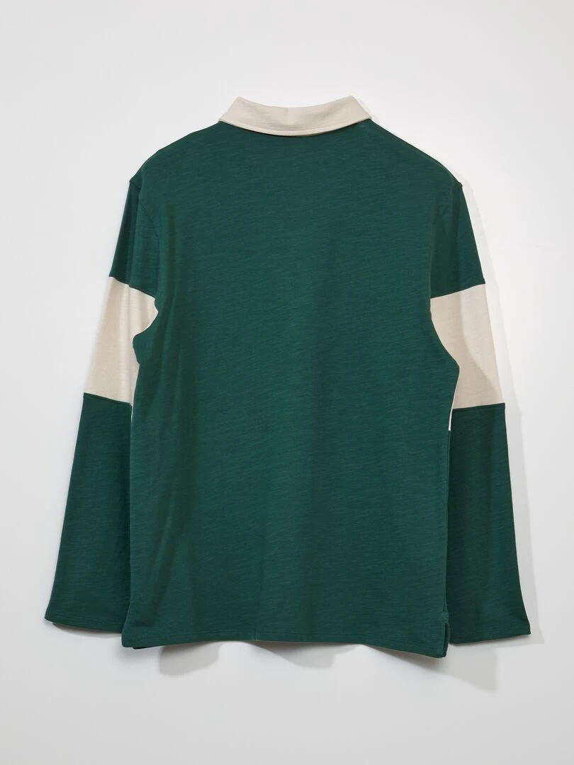 Polo en jersey esprit rugby Vert
