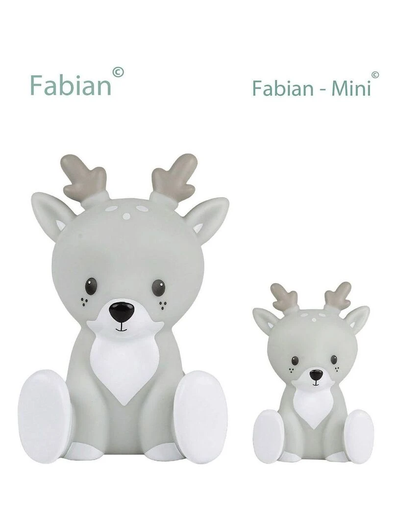 Veilleuse tactile Fabian le renne (15 cm)   Gris