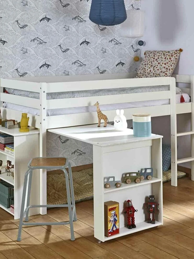 Lit mi hauteur combiné Davon   AKITEN RETAIL   Blanc Blanc