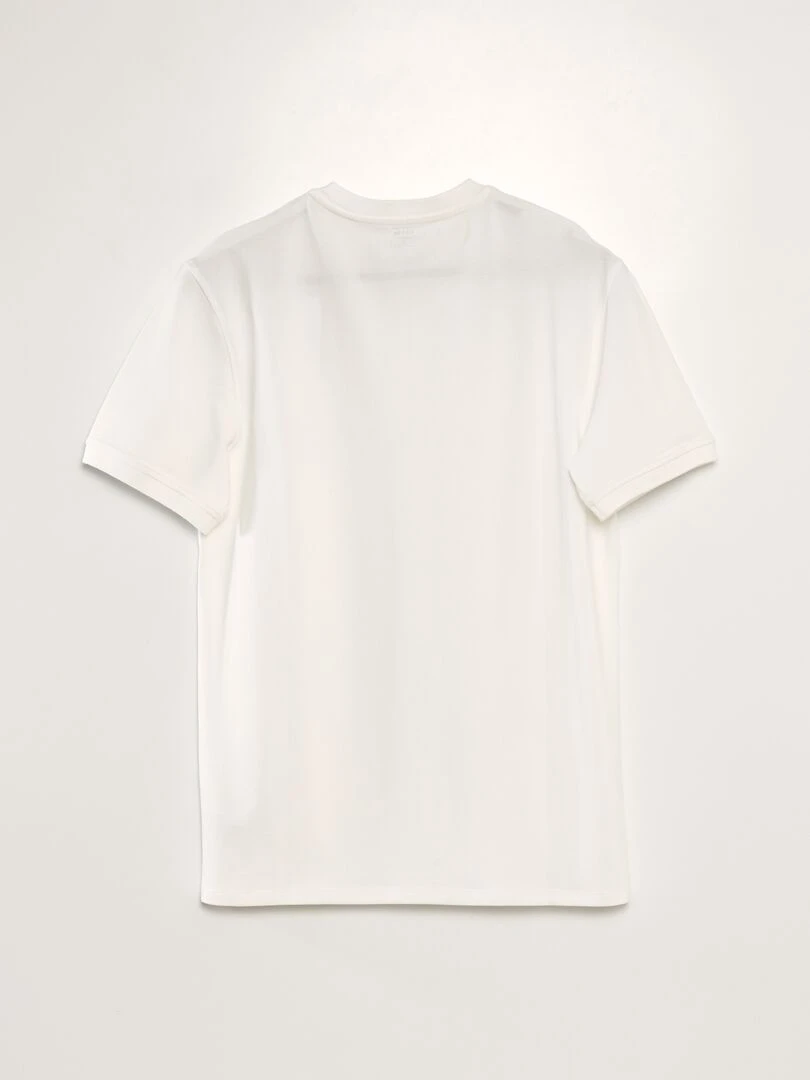 Polo en piqué de coton uni   blanc