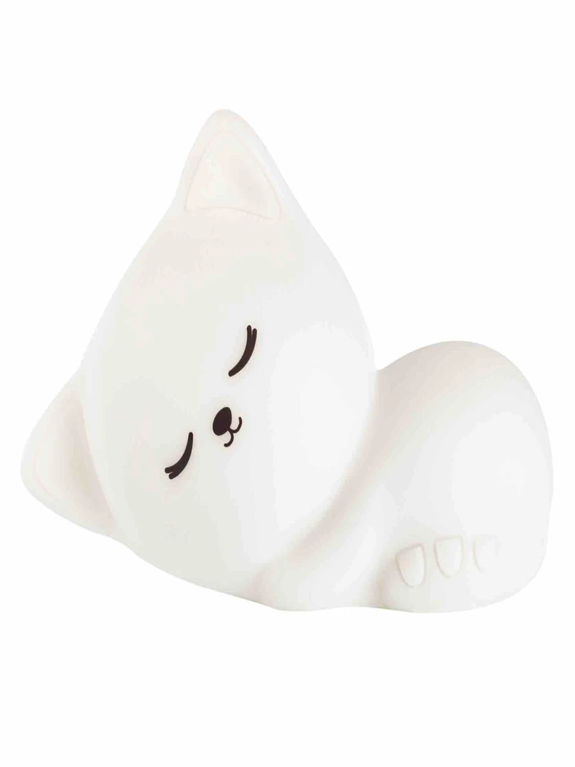 Veilleuse lumineuse tactile en silicone Chaton Blanc