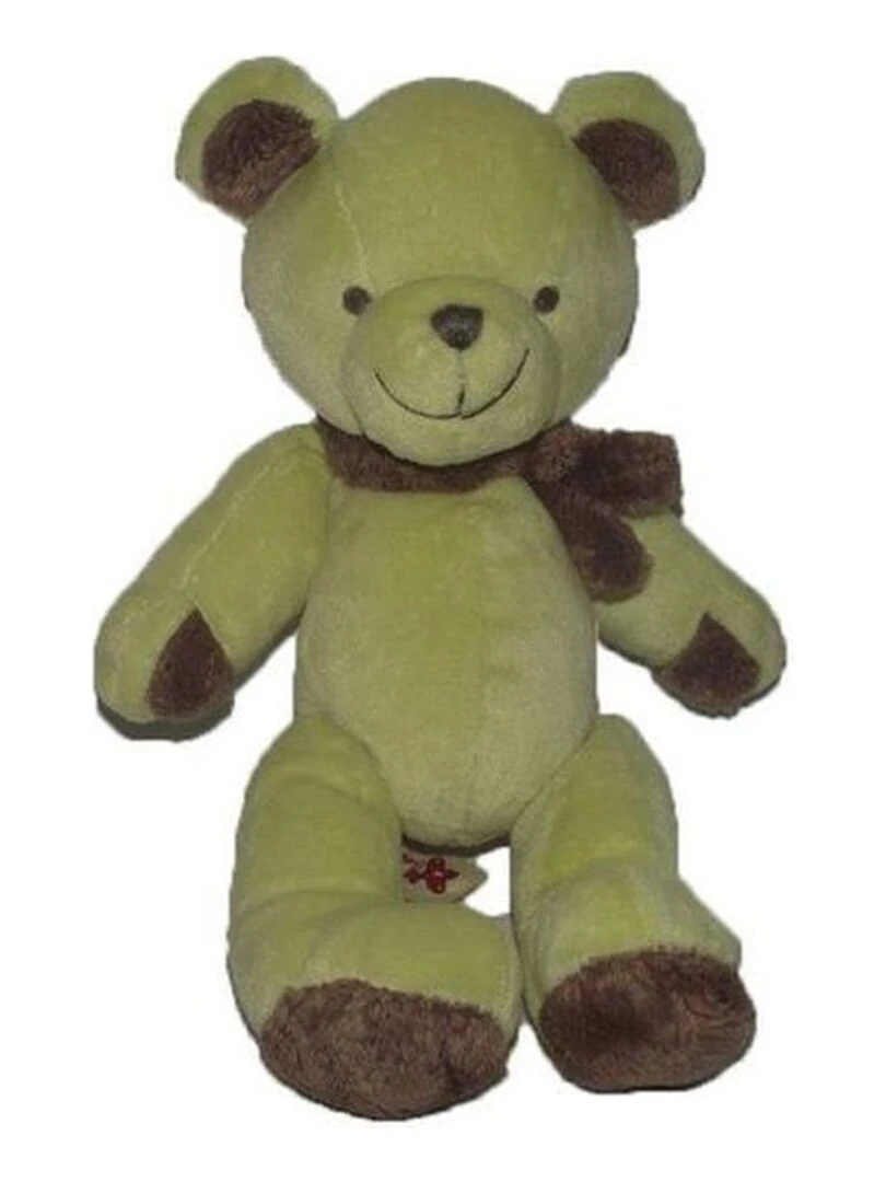 Doudou Nicotoy Ours Vert foulard marron Pantin Vert