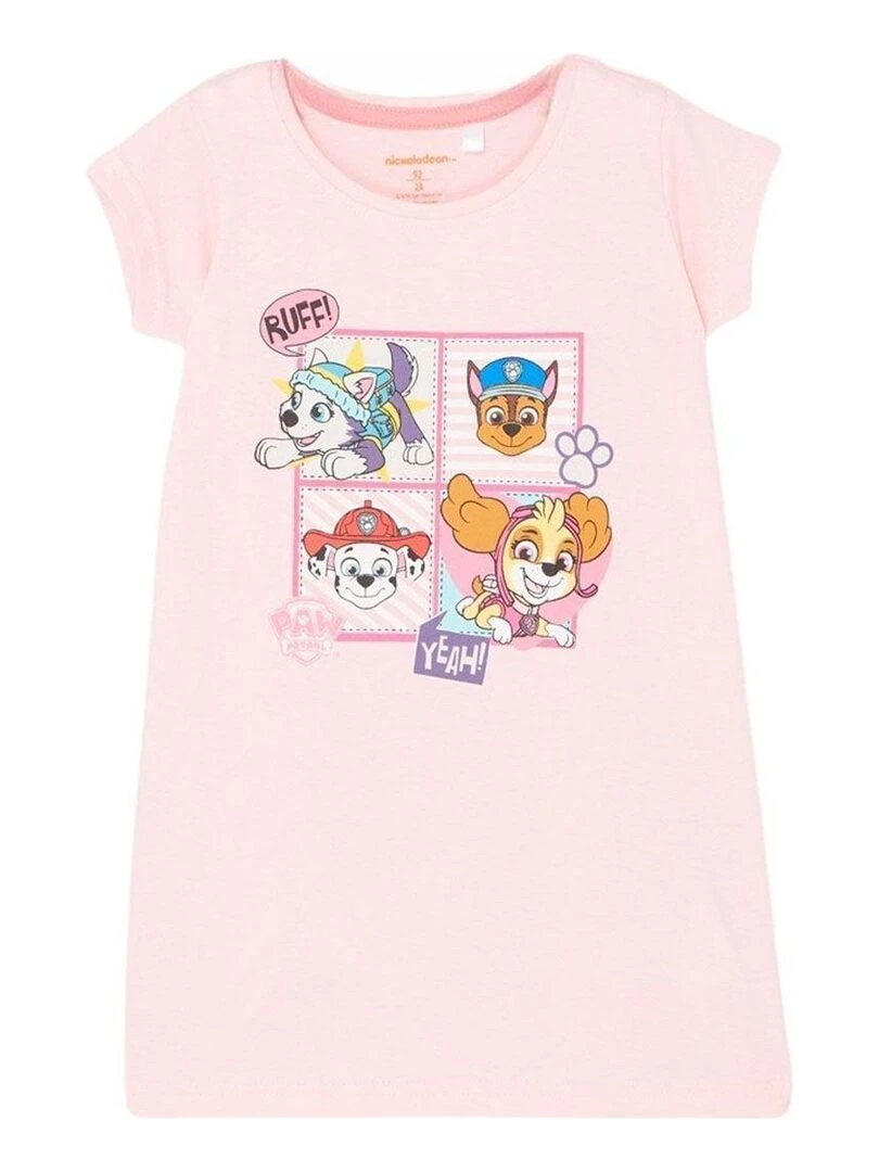 La Pat' Patrouille Chemise De Nuit fille imprimé La Pat' Patrouille en coton Rose