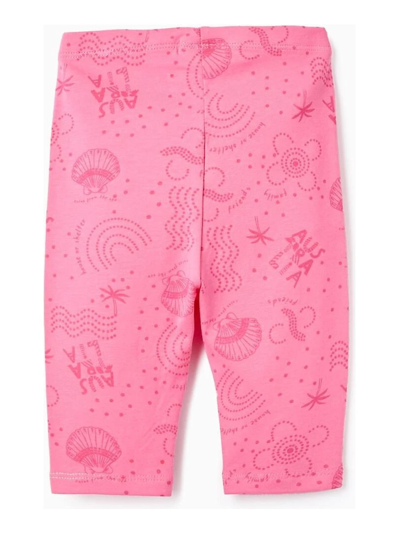 2 Leggings Courts en Coton pour Bébé Fille Rose