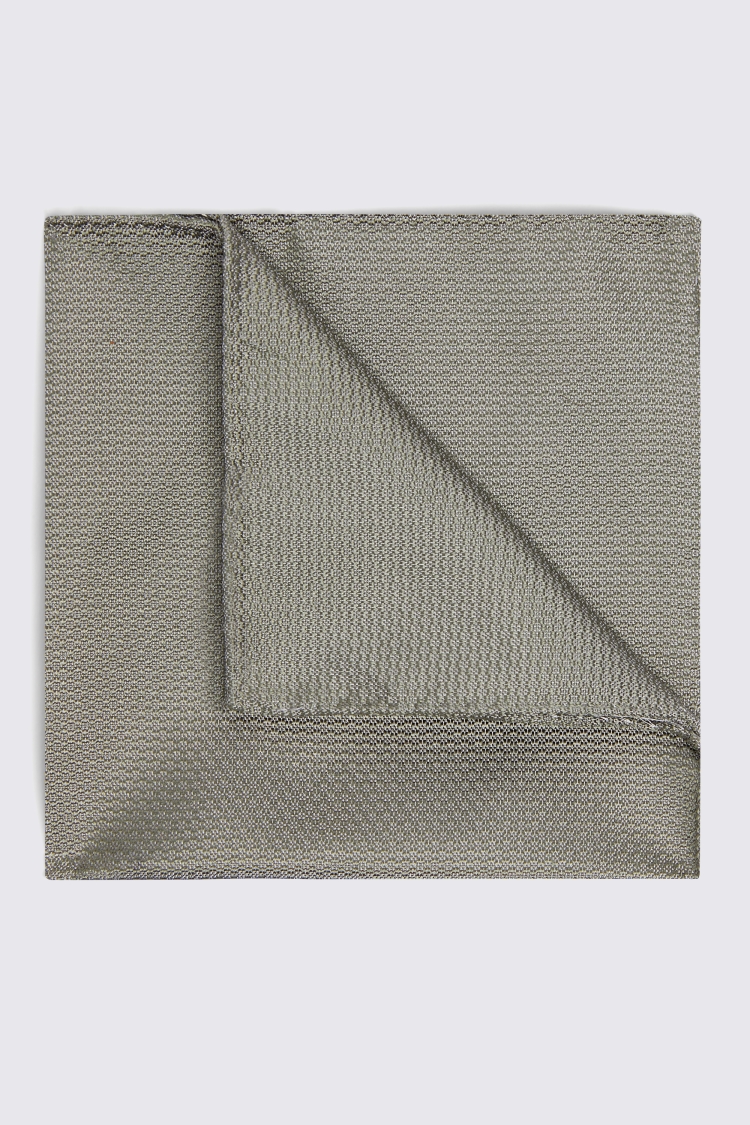 Sage Green Silk Semi-Plain Pocket Square Buy Online at Moss