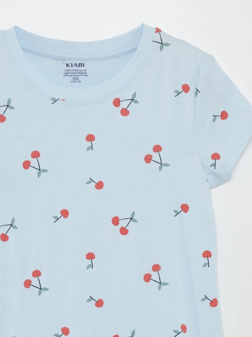 Chemise de nuit à motif   Bleu