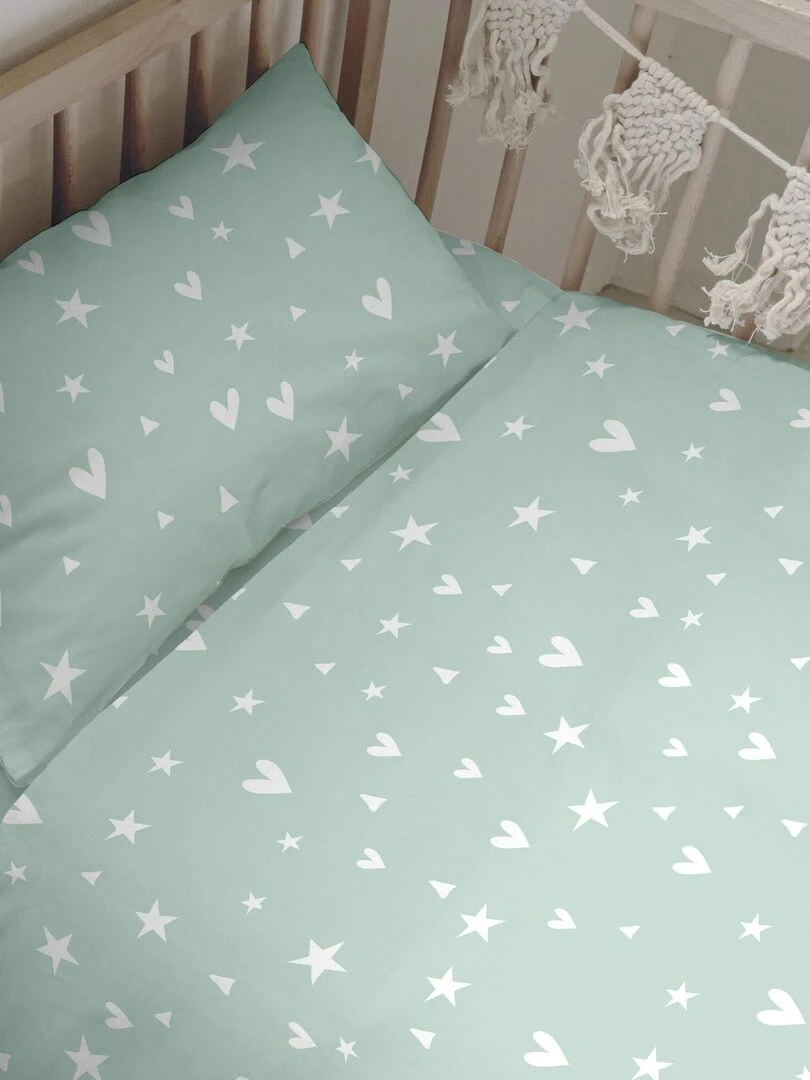 Parure housse de couette 2 pièces Fairy dust "Happyfriday" Blanc