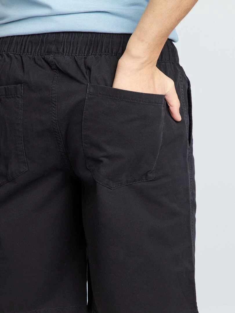 Short élastique en coton   noir