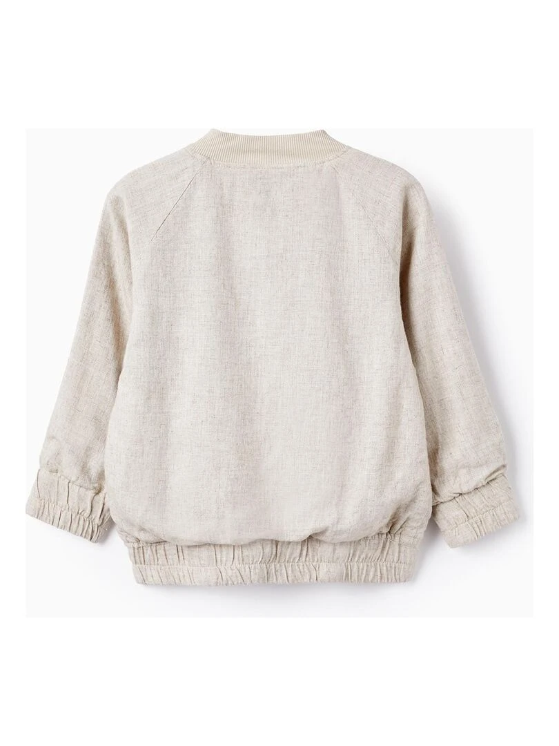 Veste Bomber en Lin pour Garçon Beige
