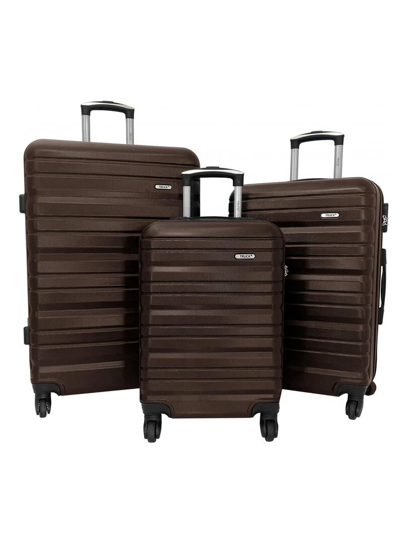 Lot 3 Valises Rigides dont 1 Valise Cabine ABS Marron