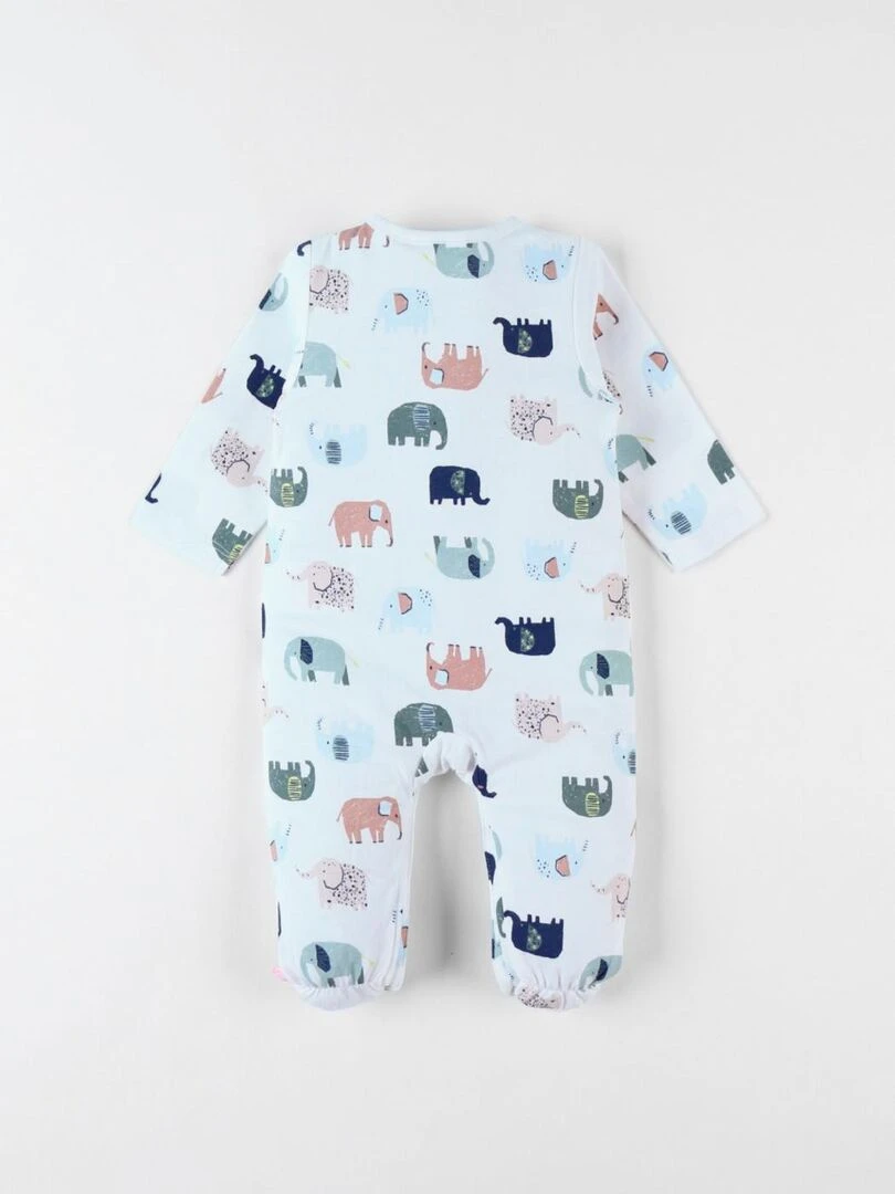 Pyjama 1 pièce imprimé éléphants en jersey Noukie's Beige