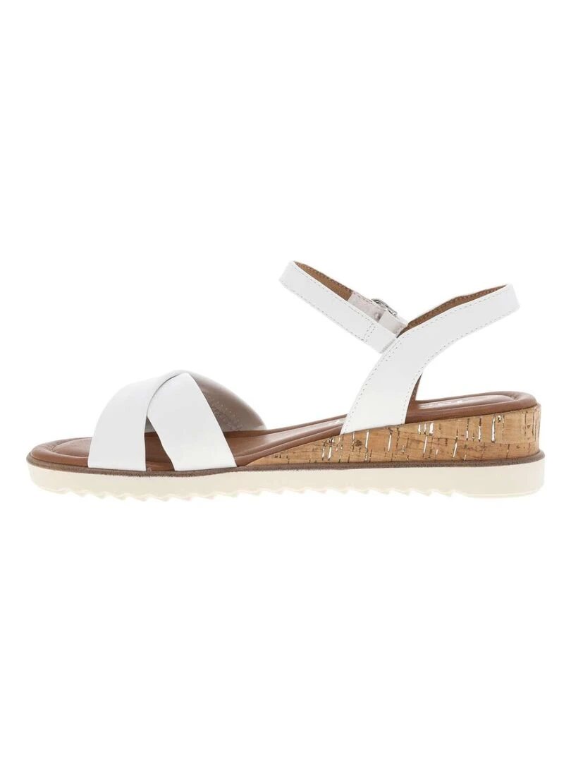 TAMARIS   Nu pieds talon compensé bas   Blanc