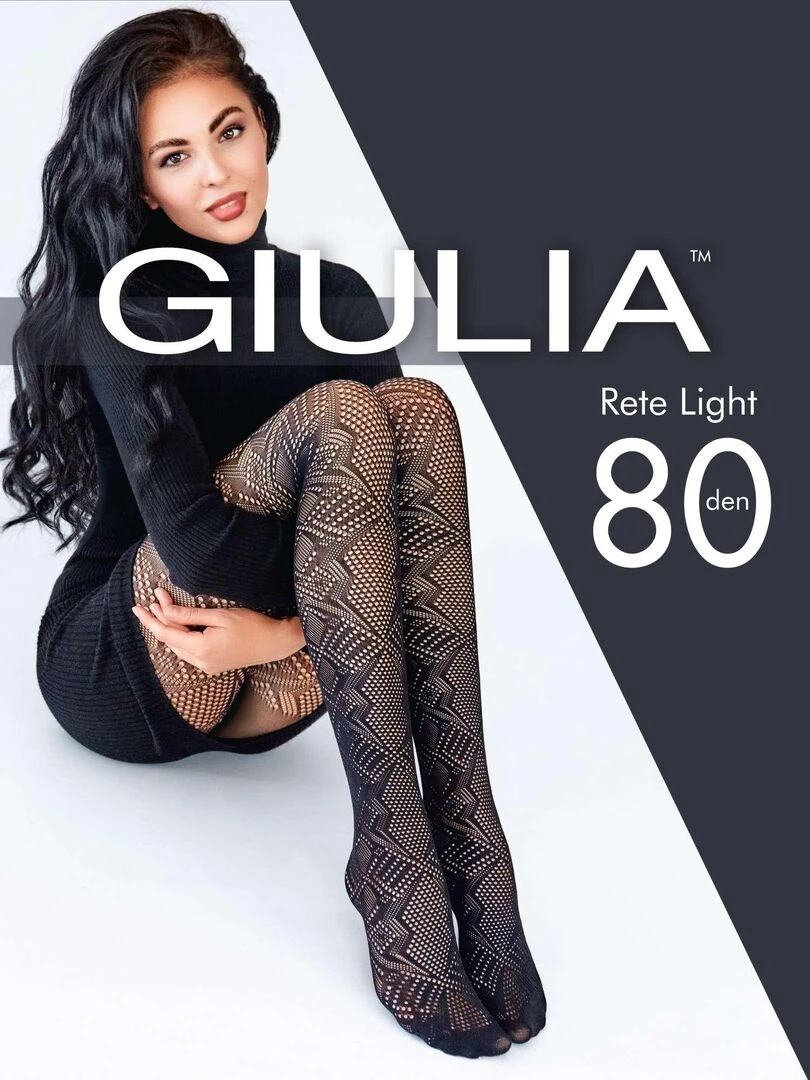 Giulia Rete Light Tissue 80den collants à motif géométrique Noir M Noir