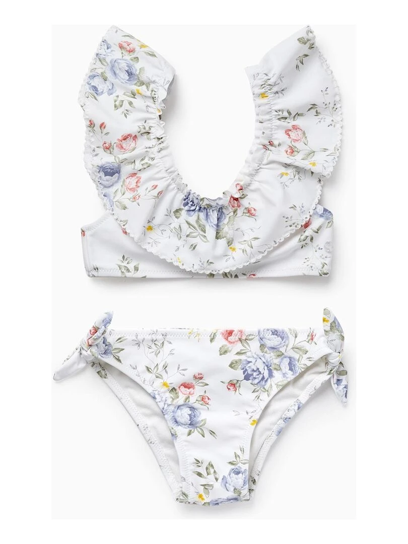 Bikini Avec Fleurs UPF 80 Pour Fille 'You&Me' BROTHERS&SISTERS Beige clair