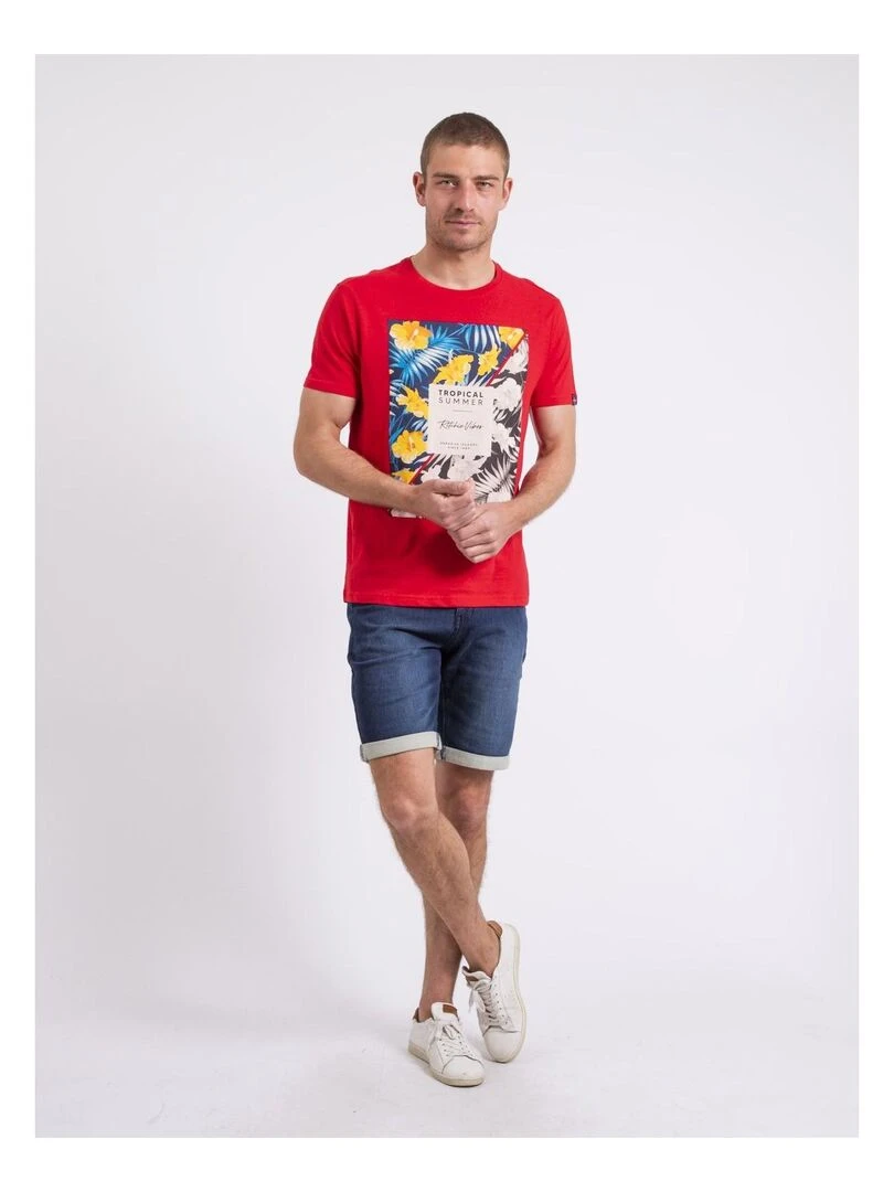 T shirt col rond NIRAYMAN   Rouge