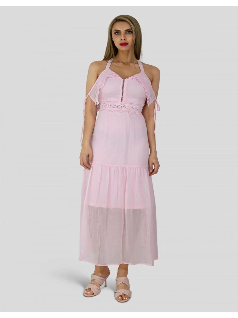 Robe longue Kebello Rose