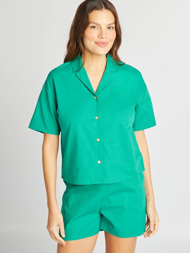 Ensemble chemise + short 2 pièces Vert