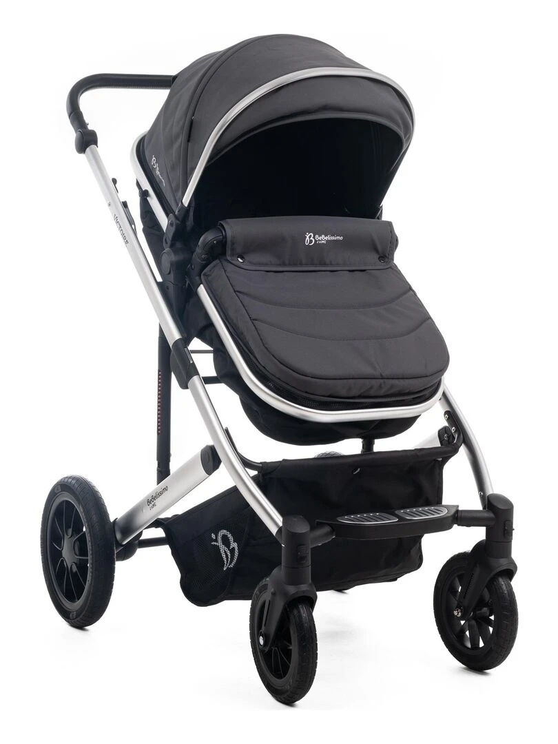 BEBELISSIMO   Poussette combinée trio 3 en 1   siège auto 0m  – jusqu’à 22kg – Victoire I Size gray   Gris