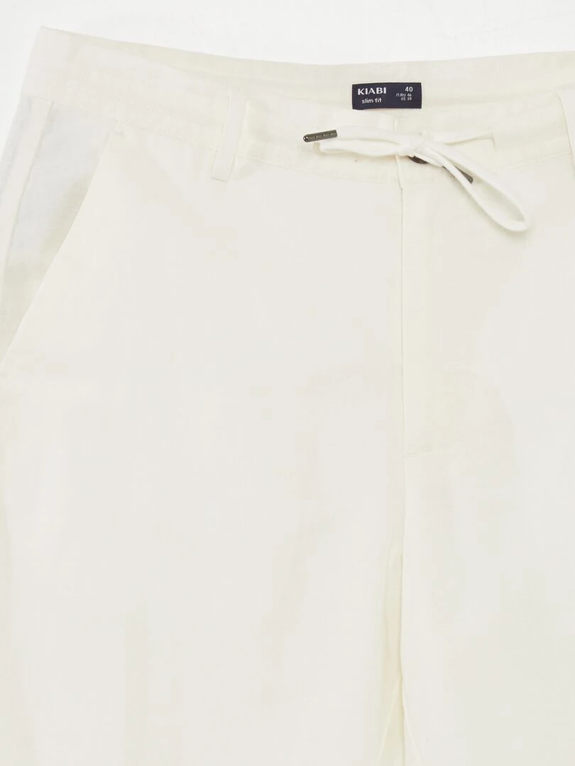 Pantalon chino droit   blanc
