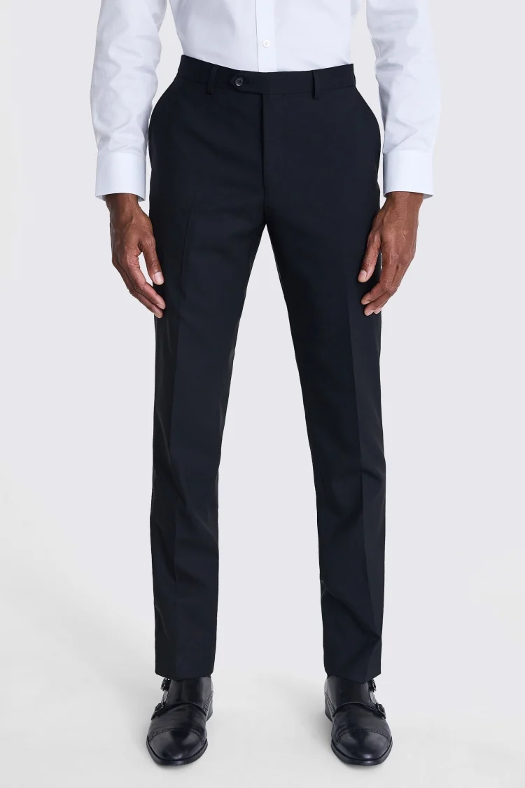 Italian Tailored Fit Navy Half Lined Trousers   Buy Online at Moss