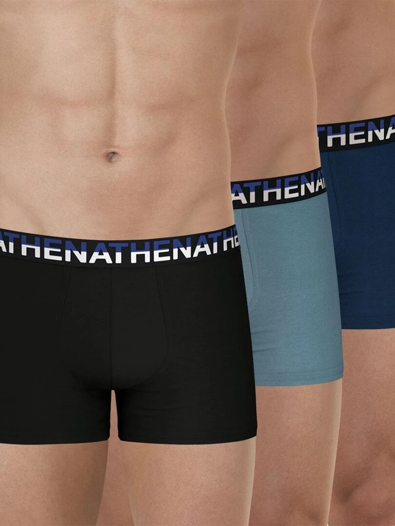 Lot de 3 boxers homme Eco Pack Noir Gris Bleu
