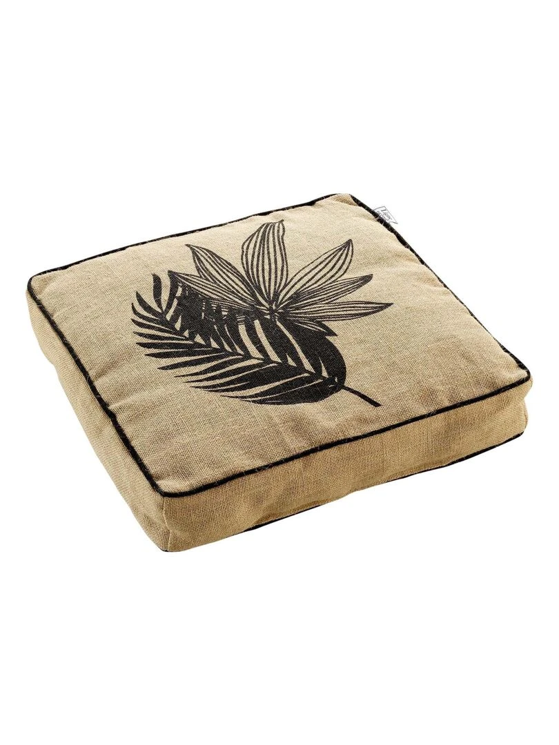 Coussin de sol Collection Duo de feuilles Noir