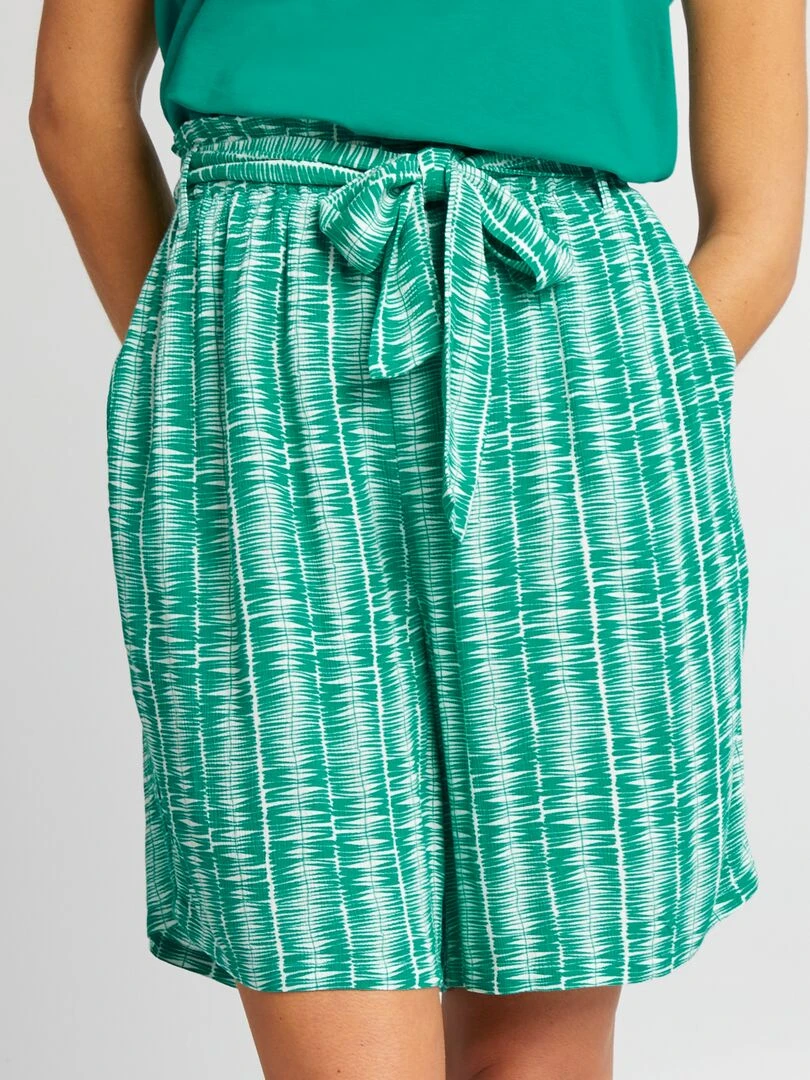 Short avec ceinture à nouer   Vert
