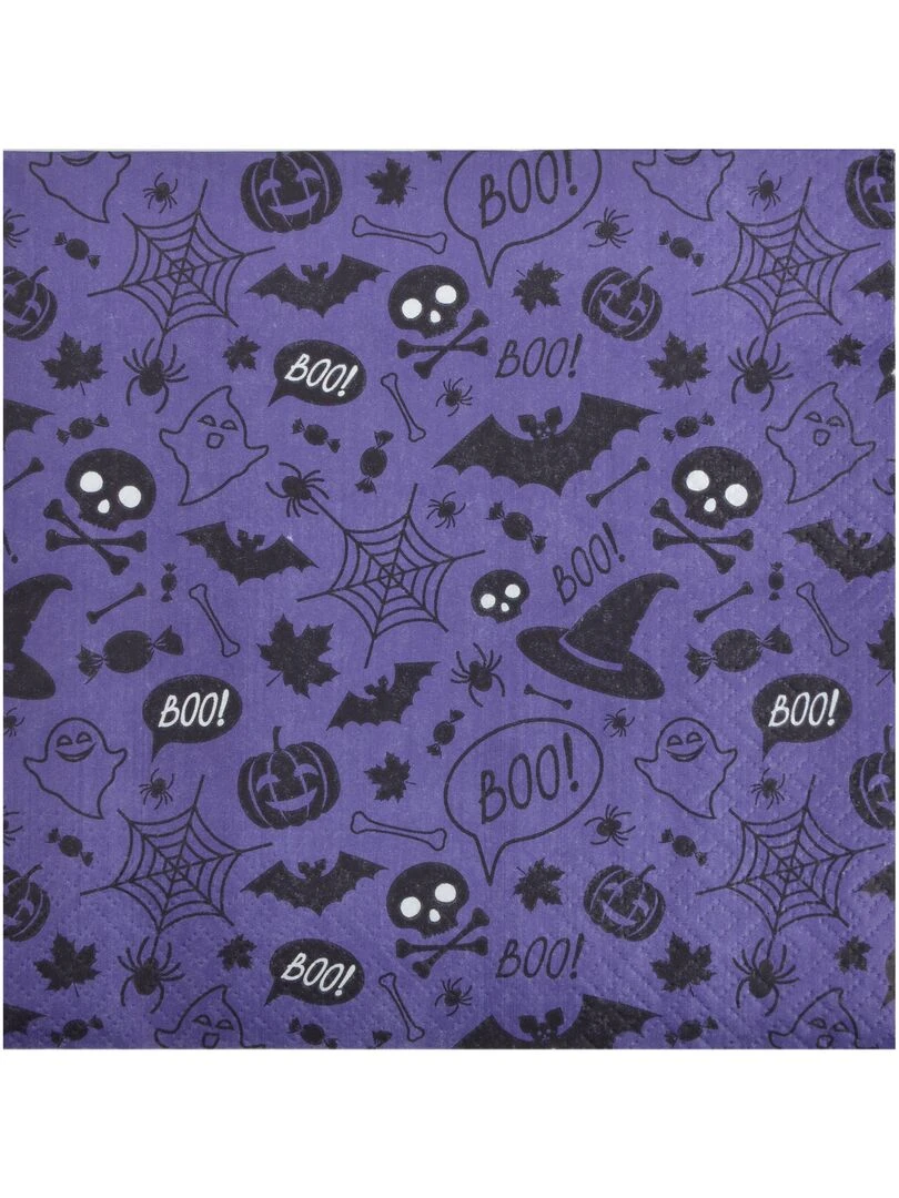 Lot de 20 serviettes en papier Motif halloween Violet