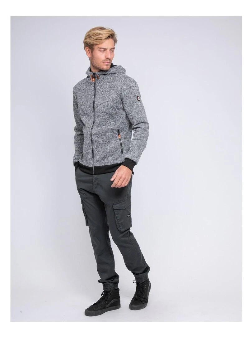 Sweat zippé capuche WALTON   Gris