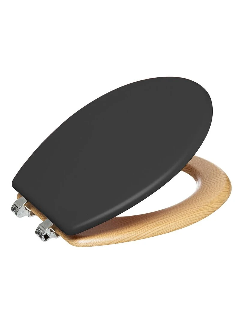Abattant WC bois zinc Modern charbon Noir