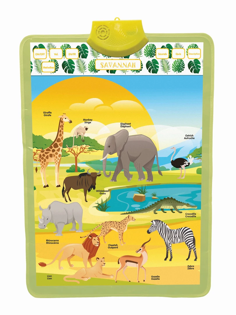 Mon Poster Éducatif Parlant Bilingue Français Anglais Thème Savane N/A